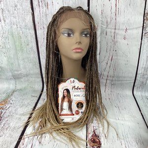 Knotless Box Braids 30” #T4/27/613 Natural Style Lace Front Wig Synthetic